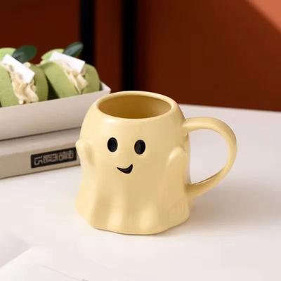 Uplifted Finds Creative Halloween Ghost Ceramic Mug yellow