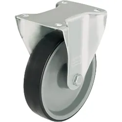 Bockrolle Polyurethan Plattengröße 100x85mm, Rad-Ø 80mm, Tragfähigkeit 150kg