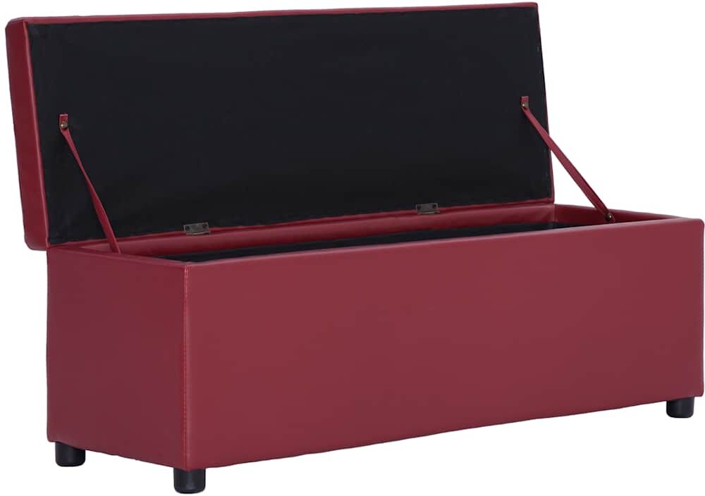 vidaXL Banc avec compartiment de rangement 116 cm Bordeaux Similicuir