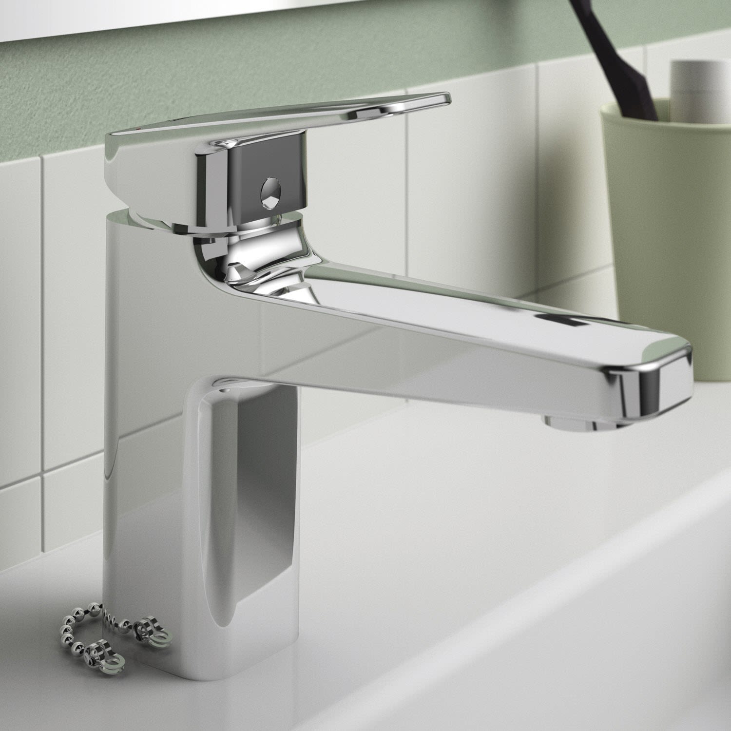 Ideal Standard Waschtischarmatur Grande H90 ohne Ablaufgarnitur mit Kette