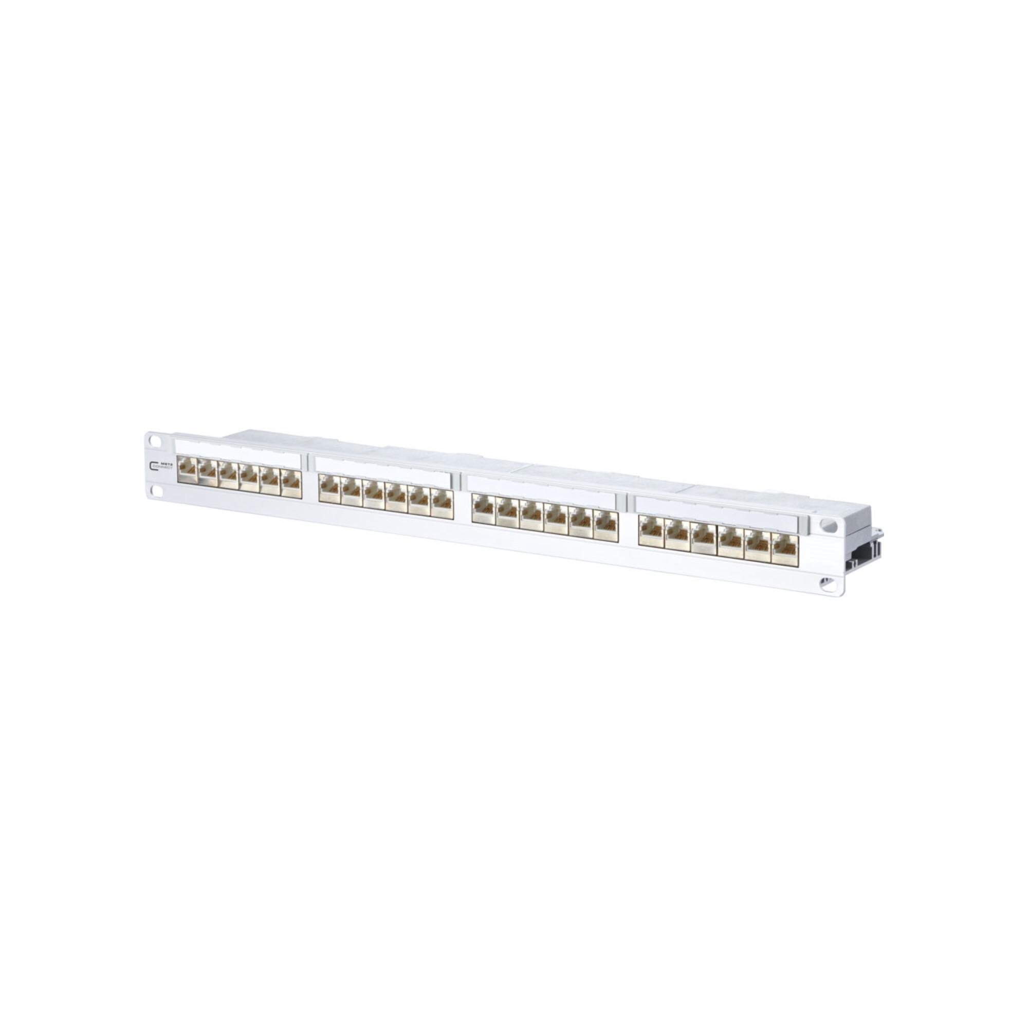 BTR NETCOM 24-Port Panel E-DAT C6A 1HE modular Alu TN EDATC6A-MP24-mod ; Metz Connect (130856C-E-90)