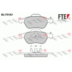 Bremsbelagsatz Scheibenbremse FTE 9010351 für Renault Wind Laguna II Twingo