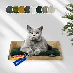 Rohrschneider Wandmulde geflammt+ Kissen mit Füllung Cord breit taupe