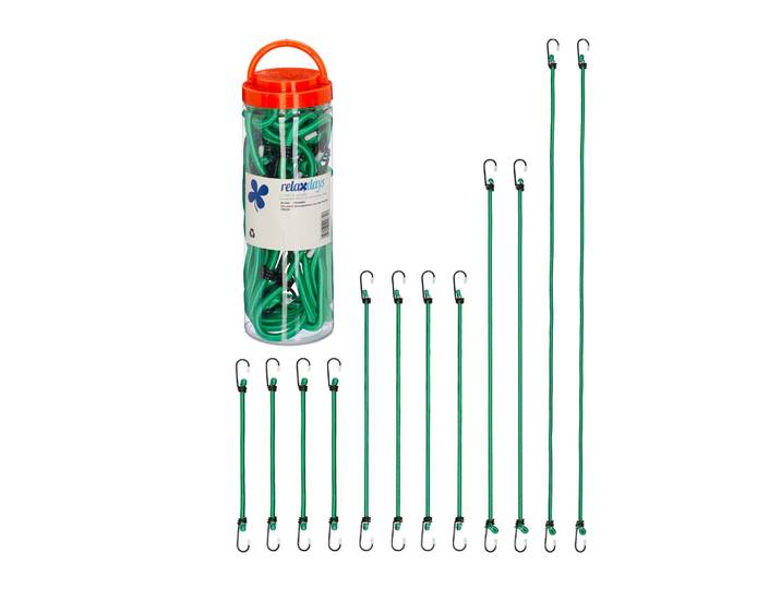 Spanngummi 12er-Set 4 Grössen Grün-Schwarz
