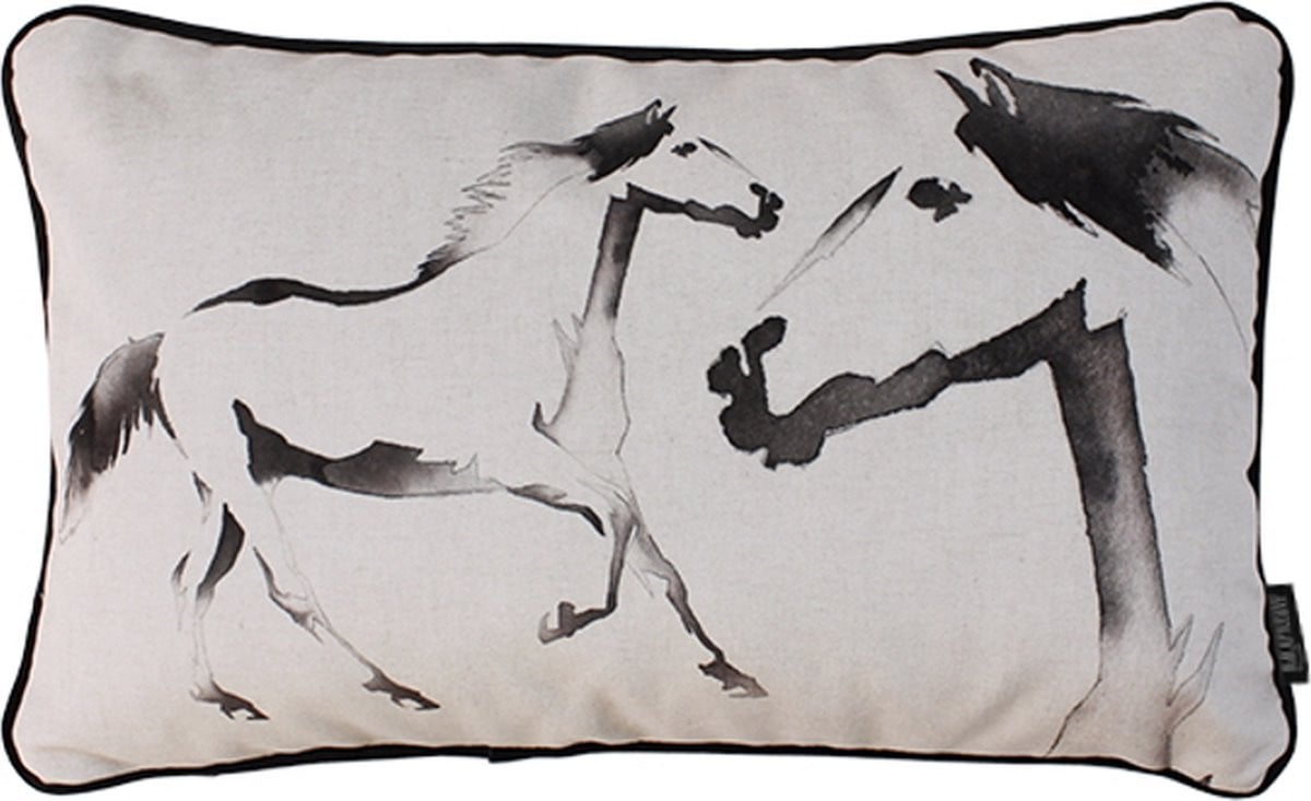 Sierkussen Velvet Two Horses - Velvet/Polyester - 30 x 50 cm