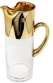 Vivience "Gold Handle and Top Glass Pitcher 10.8""H"