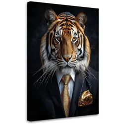 WANDBILD tigertiere im anzug