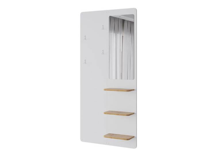 Portemanteau mural Jochen 70x150cm avec miroir Blanc/Chêne Vicco 54269