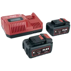 Flex P-Set 55 R Schnellladegerät 2x Akku 18V 5Ah X Lithium Power 532739