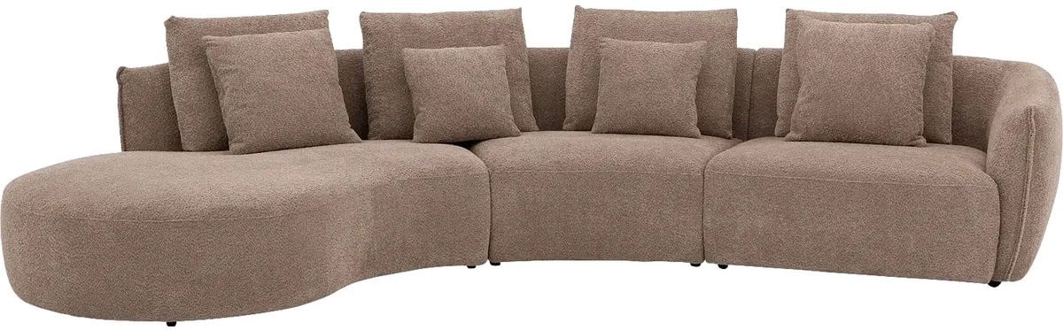Goossens Fay Hoekbank - Stof - Bruin - 364 x 85 x 203 cm - Links