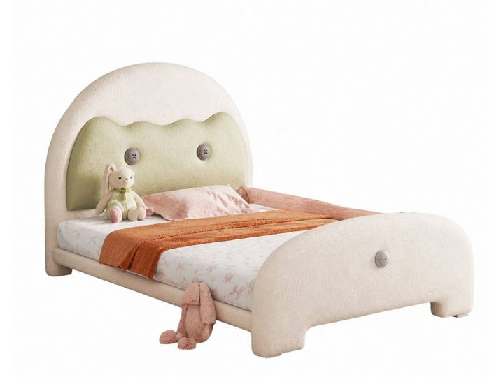 JVmoebel Kinderbett Schönes beiges Kinderbett niedriges Bett für Mädchen Kinderbetten, Made in Europa
