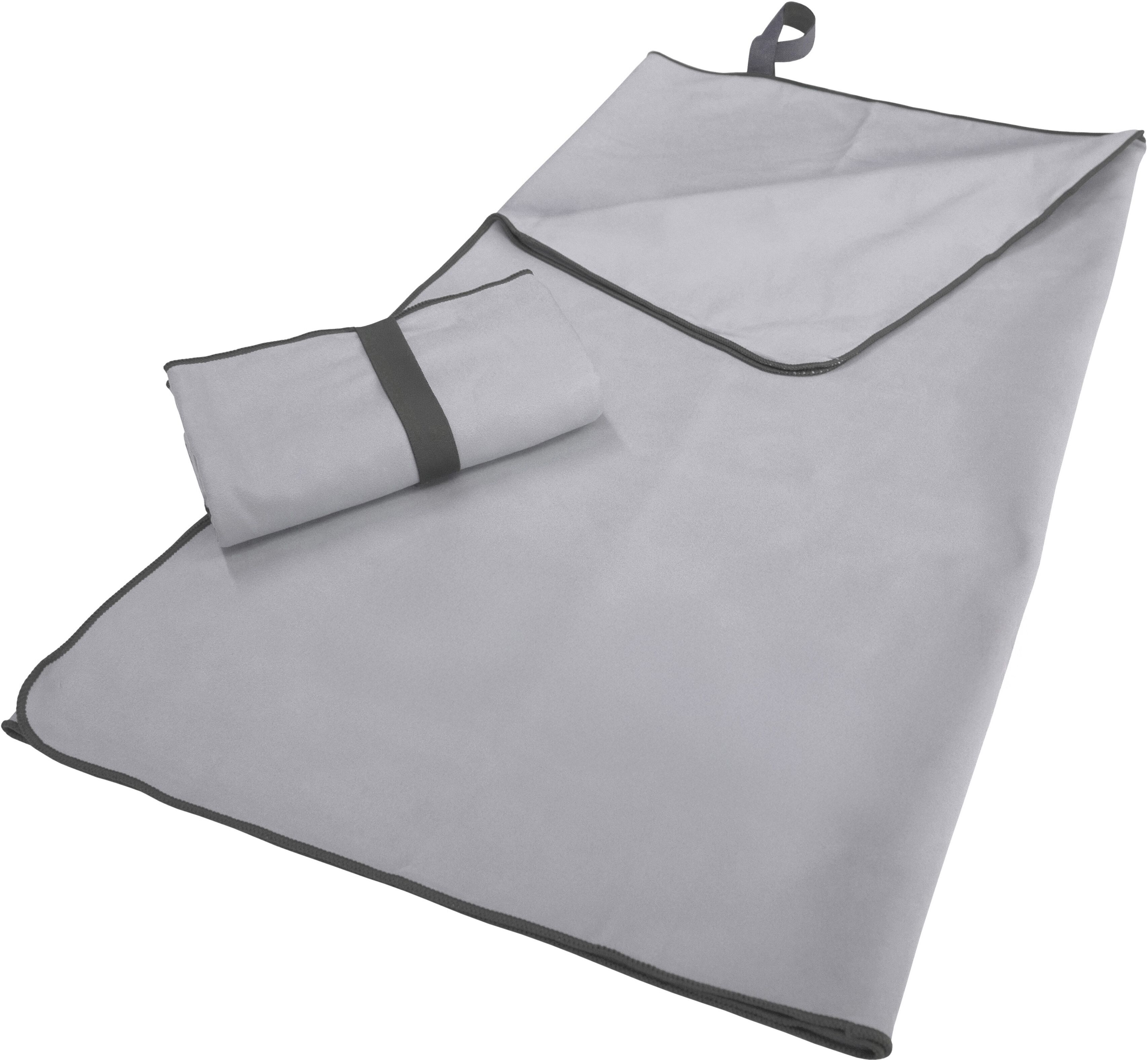 GOODproduct "Elja Reisehandtuch, Strandhandtuch," auch als 2er Set erhältlich, schnelltrocknend & saugfähig, Mikrofaser grau B/L: 60cmx120cm, 1 Stk., Microfaser