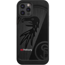 Nivocase Hülle für Apple iPhone 12 Pro Handyhülle NIVOcore Case Schwarz Metallic Look Offizielles (Apple iPhone 12 Pro), Smartphone Hülle, Silber, Schwarz