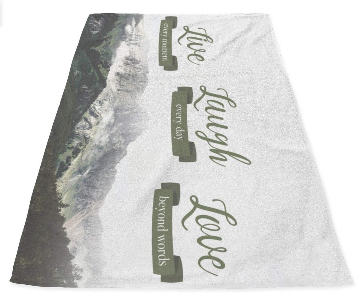 Grote strandhanddoek met levensmotto print voor volwassenen