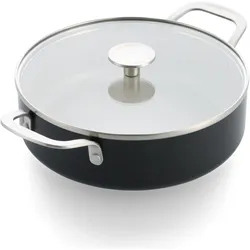 KitchenAid - Coloured Aluminum Covered Skillet with 2 Side Handles - Matte Black - 28 cm, Pfanne + Kochtopf, Schwarz