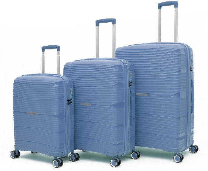 Qubed Data 3 Piece Suitcase Set - Slate Blue