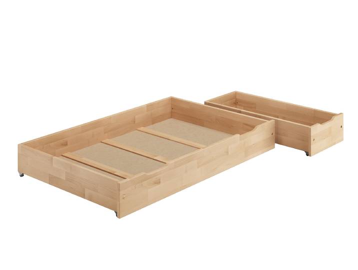 Buche Massivholz Bettkasten Zweiteilig als Staukasten 88 x 85 cm