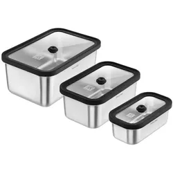 Zwilling Fresh&Save Vakuum Boxset Edelstahl 6-tlg silber, Vorratsbehälter, Silber