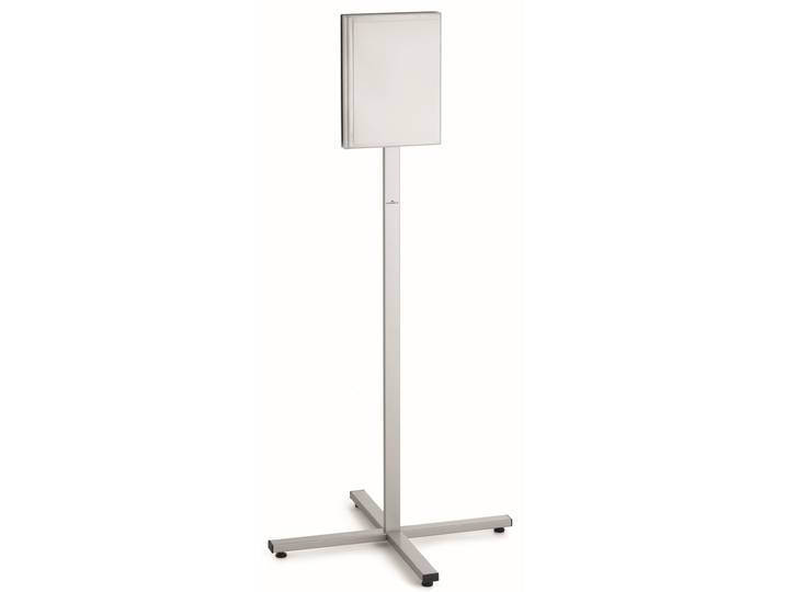Durable Présentoir d'extérieur magnétique sur pied - Support d'information orientable gris clair - Format A4