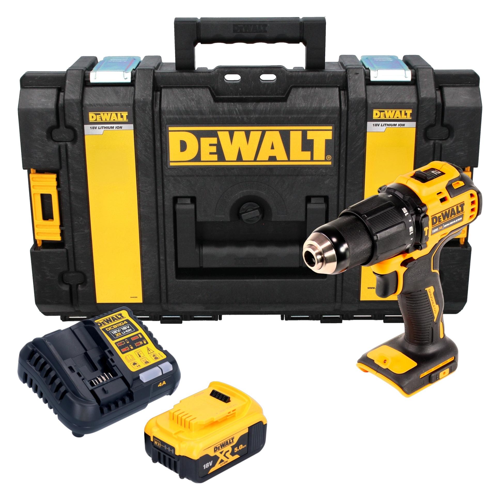 DeWalt DCD 709 P1 Akku Schlagbohrschrauber 18 V 65 Nm + 1x Akku 5,0 Ah + Ladegerät + Tough Box (Schlagbohrschrauber) (DCD709N)