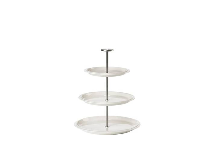 Présentoir à gâteaux porcelaine blanc cassé 3 étages