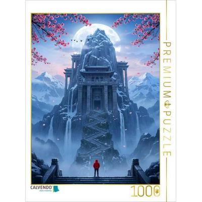 CALVENDO Puzzle Die letzten Stufen zum Ziel - buddhistischer Fantasie Tempel | 1000 Teile Lege-Größe 64 × 48 cm Foto-Puzzle für glückliche Stunden
