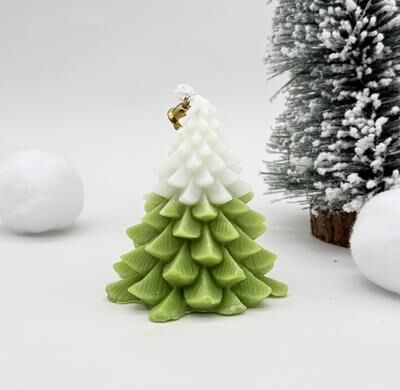 On Spot Shop Christmas Tree Candle, Scented Tree Candle, Holiday Home Decor, Christmas Party Gift, New Year Decoration light Green