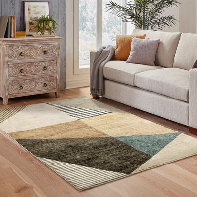 Style Haven Stephan Modern Art-deco Inspired Yellow/Gold Area Rug