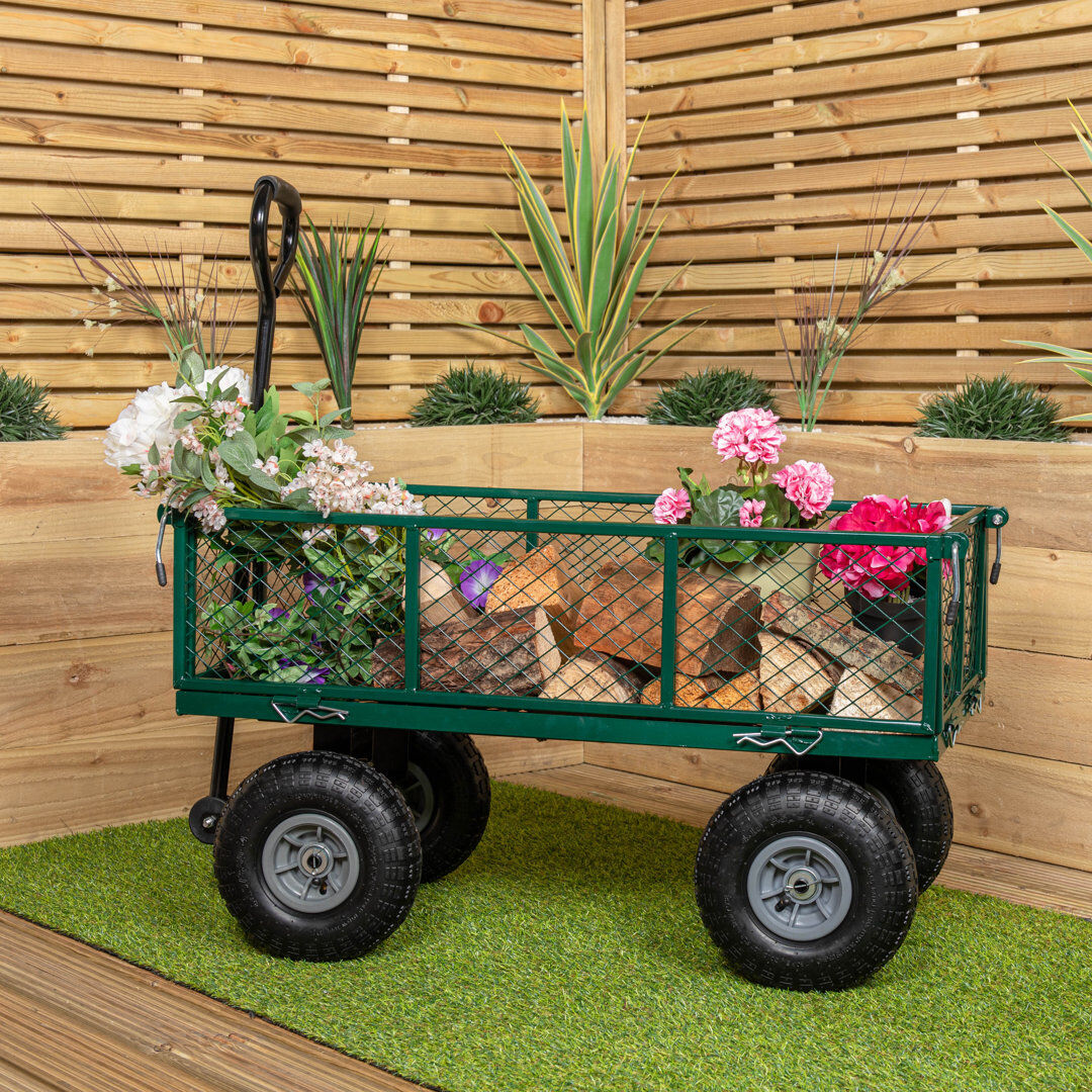 Samuel Alexander 99cm W Plastic Lockable Deck Box with Wheels in Green Green 88cm H X 99cm W X 44cm D