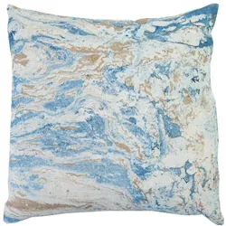 byRoom Kissenbezug Marble, Blue/Gold 50x50 cm