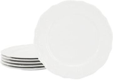Elama Henryi 6 Piece 8.75 Inch Porcelain Salad Plate Set in White