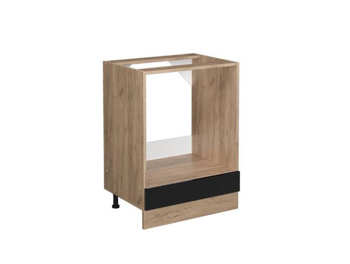 Meuble pour four R-Line 60cm sans PT Noir Haute brillance/Chêne de force doré Vicco 41104