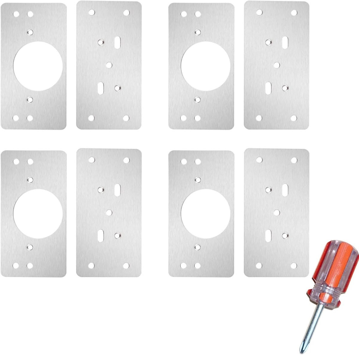 Set van 4 Hinge Repair Platen met Schroevendraaier voor Kastdeuren, Meubels en Lades