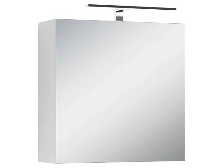 Mid.you Spiegelschrank Spree, Weiß, Glas, 2 Fächer, 60x60x20 cm, FSC Mix, Soft-Close-System, Badezimmer, Badmöbelsets & Badmöbelserien, Badmöbelserien