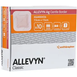 Allevyn Ag Gentle Border 7,5x7,5 cm Wund 10 St
