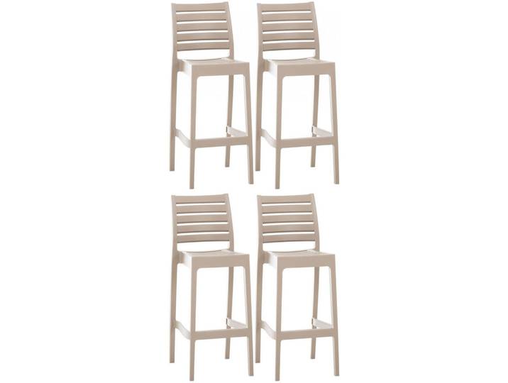CLP Barhocker 4er Set Kunststoff schlamm, Schlammfarben, 45x105x51 cm, Esszimmer, Barmöbel, Barhocker