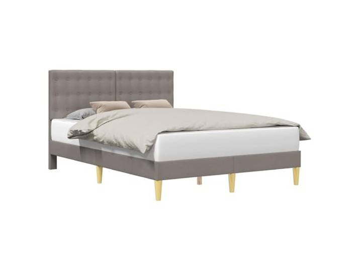 ZQQLVOO Bettrahmen mit Kopfteil Taupe 120 x 190 cm Stoff Minimalistisches Design, Stoffbezug, schmutzabweisend, konische Beine, Sperrholz-Kopfteil, fester Lattenrost