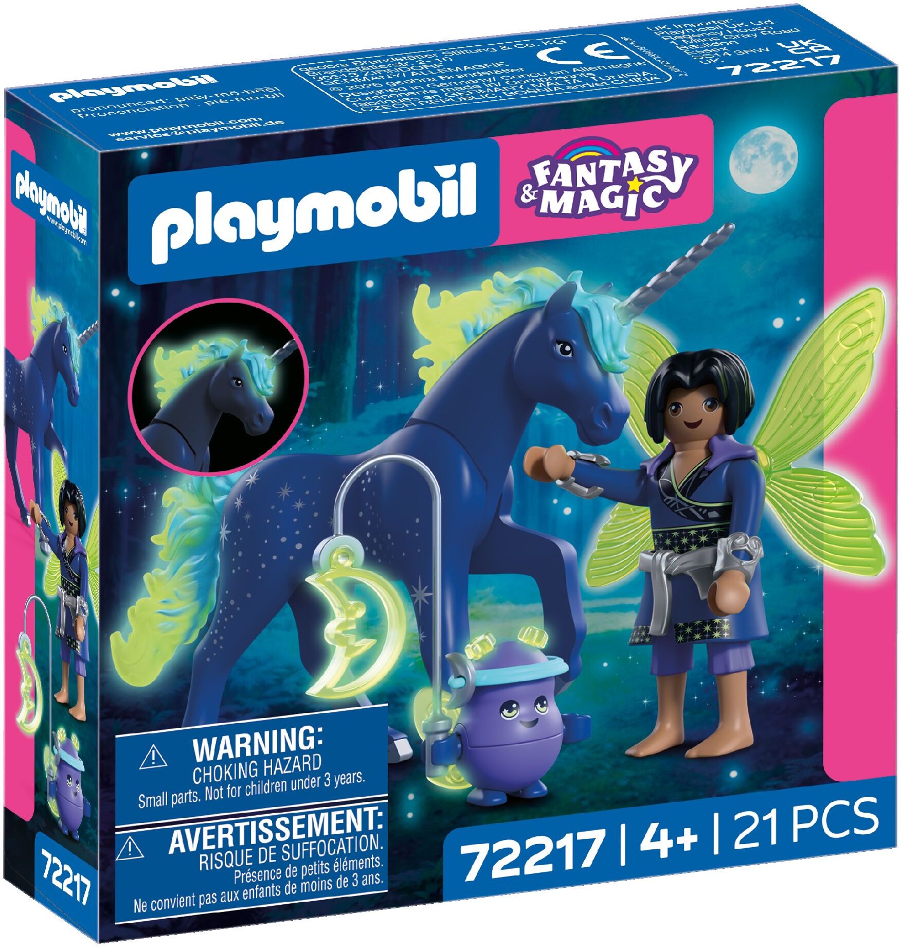 Konstruktions-Spielset PLAYMOBIL "Sammeleinhorn Mondschein mit Fee (72217), Fantasy & Magic", bunt, Spielbausteine, Kinder, Kunststoff, Konstruktions-Spielset