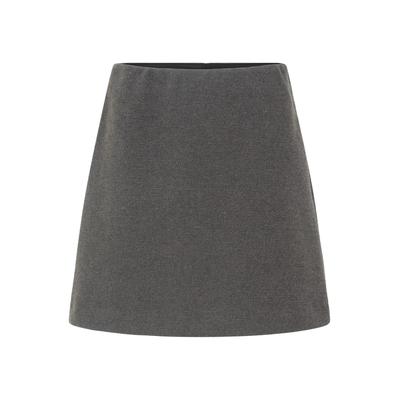 Midirock ICHI "Damen Freizeitrock IHWOLCA", Damen, Gr. 38, grau (asphalt melange), Obermaterial: 100% Polyester PES., Röcke