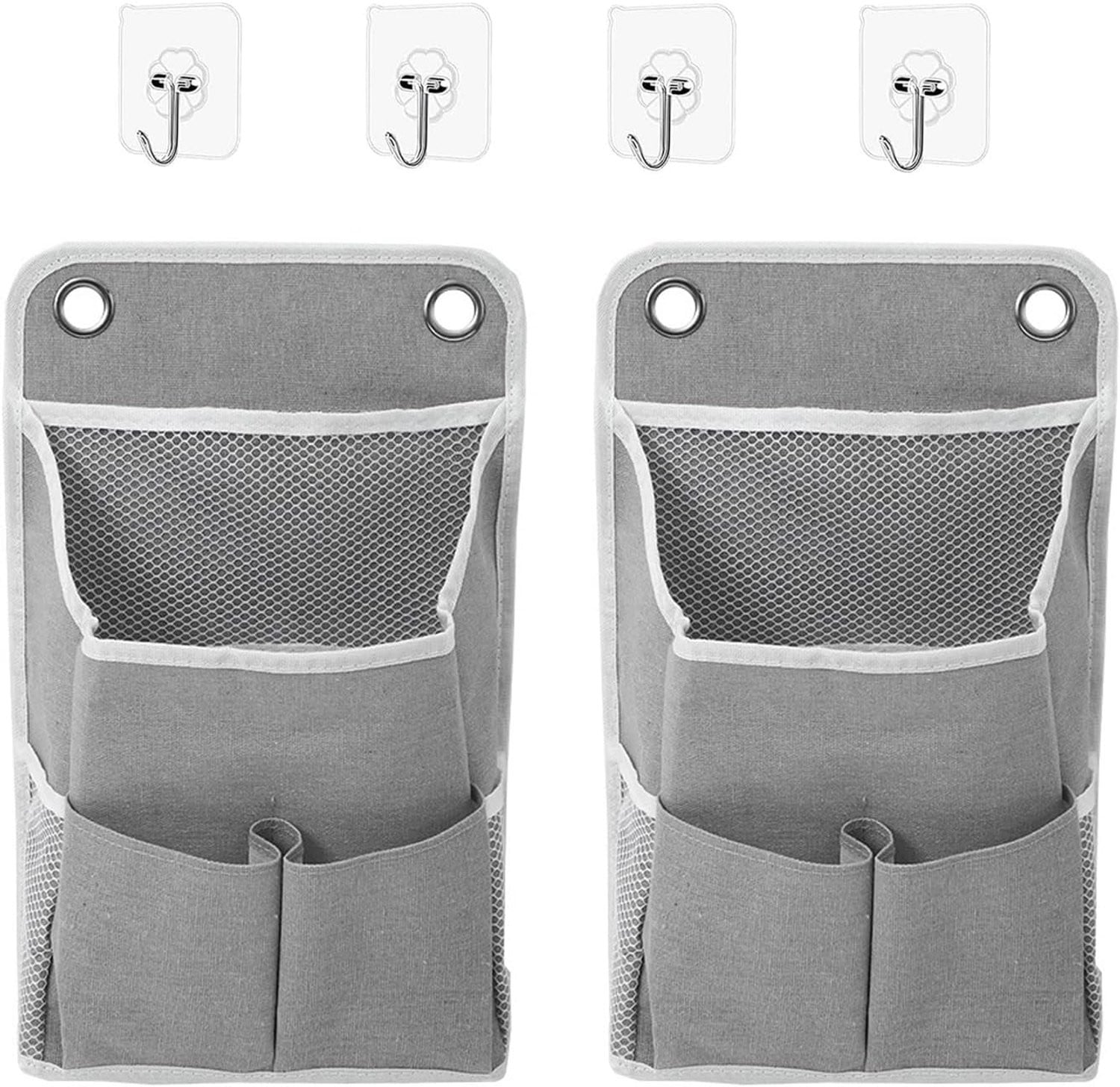 Homevero Hangorganizer 2 stuks met 4 haken, grijs