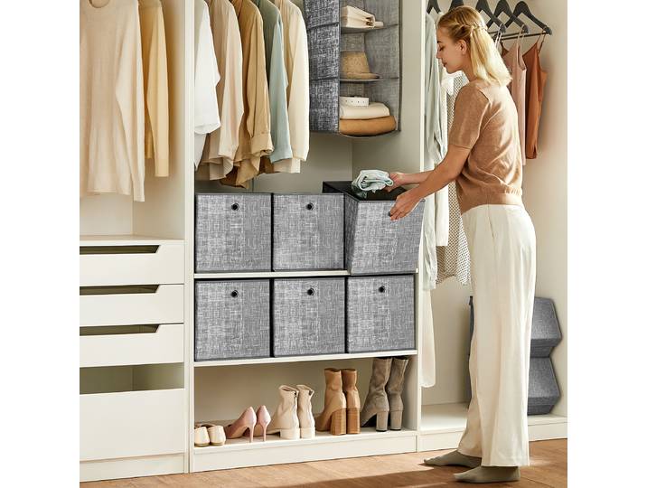 Aufbewahrungsbox Bixec 6-teilig 30 x 30 x 30cm Grau/Grau