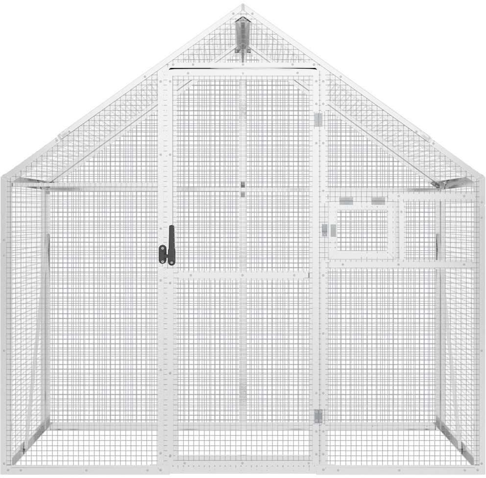 vidaXL Pajarera de aluminio color plateado 179x100x185 m Plateado