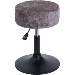 Proregal Hocker höhenverstellbar und drehbar | Sitzhöhe 45-57cm | Durchmesser 37cm | Stoff Chenille | Braun | Sitzhocker Schminkhocker