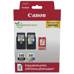 Canon 5225B013 Canon PG-540 + CL-541  schwarz, color Druckköpfe + Fotopapier, 2er-Set