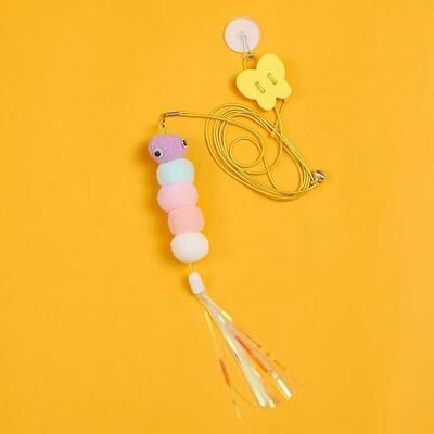 Uplifted Finds Hands Free Self Play Hanging Door Cat Teaser Toy silk Braid