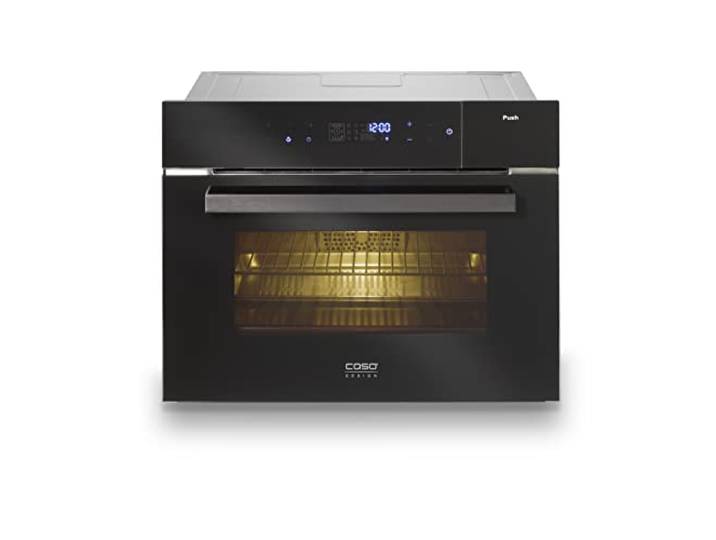 CASO SteamMaster E 56 - Einbaubackofen mit Dampfgarfunktion 45er Nischenhöhe, Edelstahl Garraum mit 45L Nutzvolumen, Wassertank 1,2 Liter, 3000 Watt, Backofen, Dampfgaren, Braten, Backen + Dämpfen