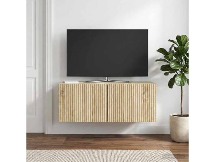 GKMBCVDFR Wandmontierter TV-Schrank 78,5 x 31 x 30 cm Sonoma-Eiche Schwebend, 90°-Türen, Holzwerkstoff, platzsparend, vielseitig, pflegeleicht