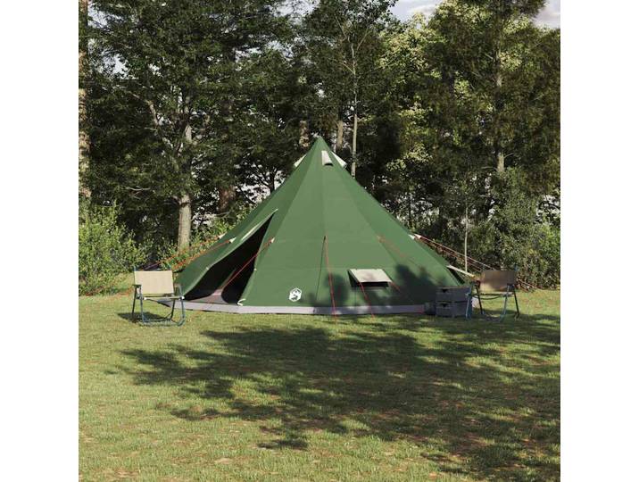vidaXL Tipi Zelt mit Dach mit Speicher Grün 560 x 560 x 300 cm Taft