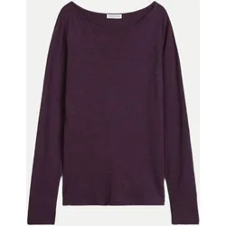 Langarmshirt mit U-Boot-Ausschnitt Violett S