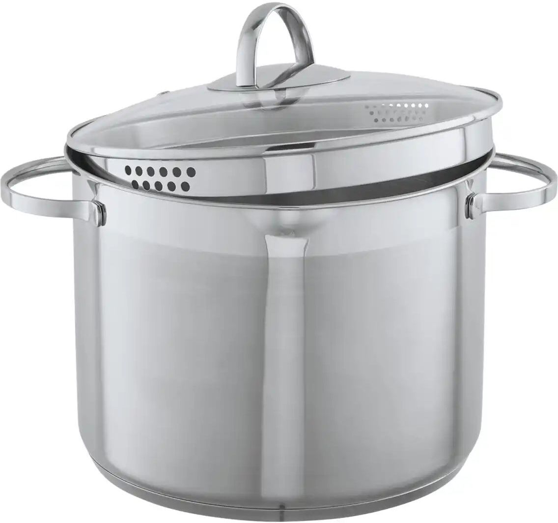 KHG Kochtopf mit Ausguß  Gina ¦ silber ¦ Edelstahl,Aluminium ¦ Maße (cm): H: 19